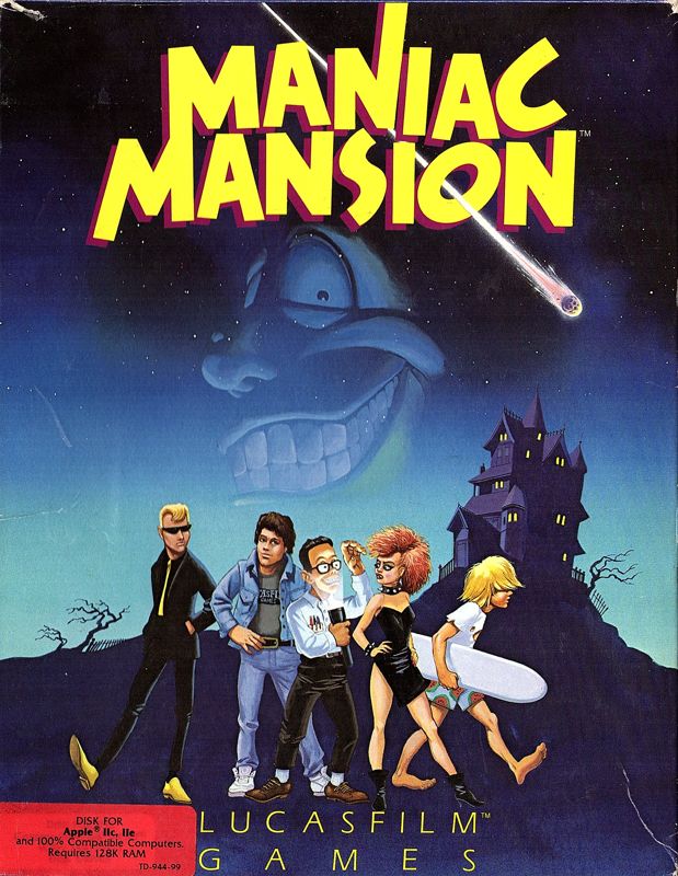 Maniac Mansion box art for Commodore 64